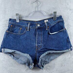 Levis Jean Short White Oak Cone Dark Denim Wash Cutoffs Cheeky Women 30